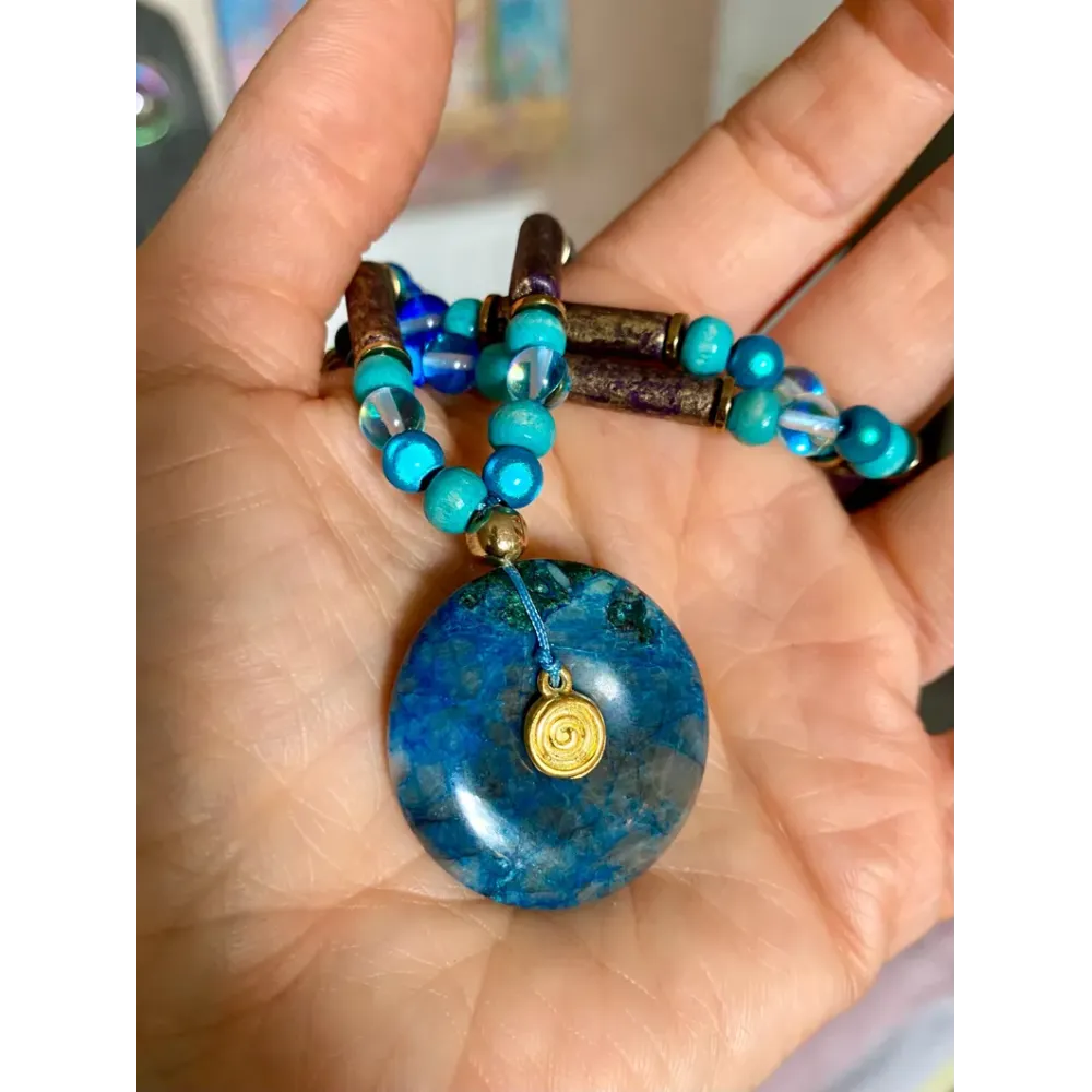 Boho Halskette mit Shattuckit Donut
