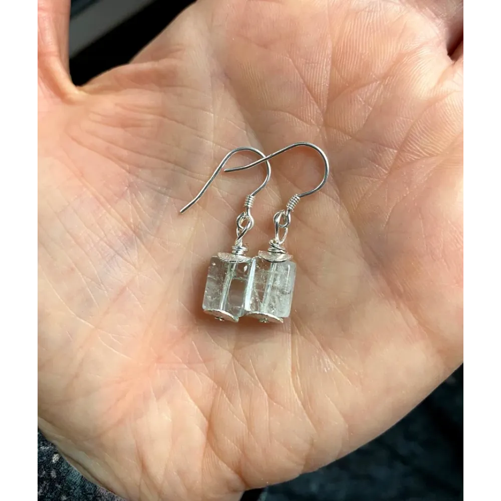 Silber Ohrringe mit weißem Topas