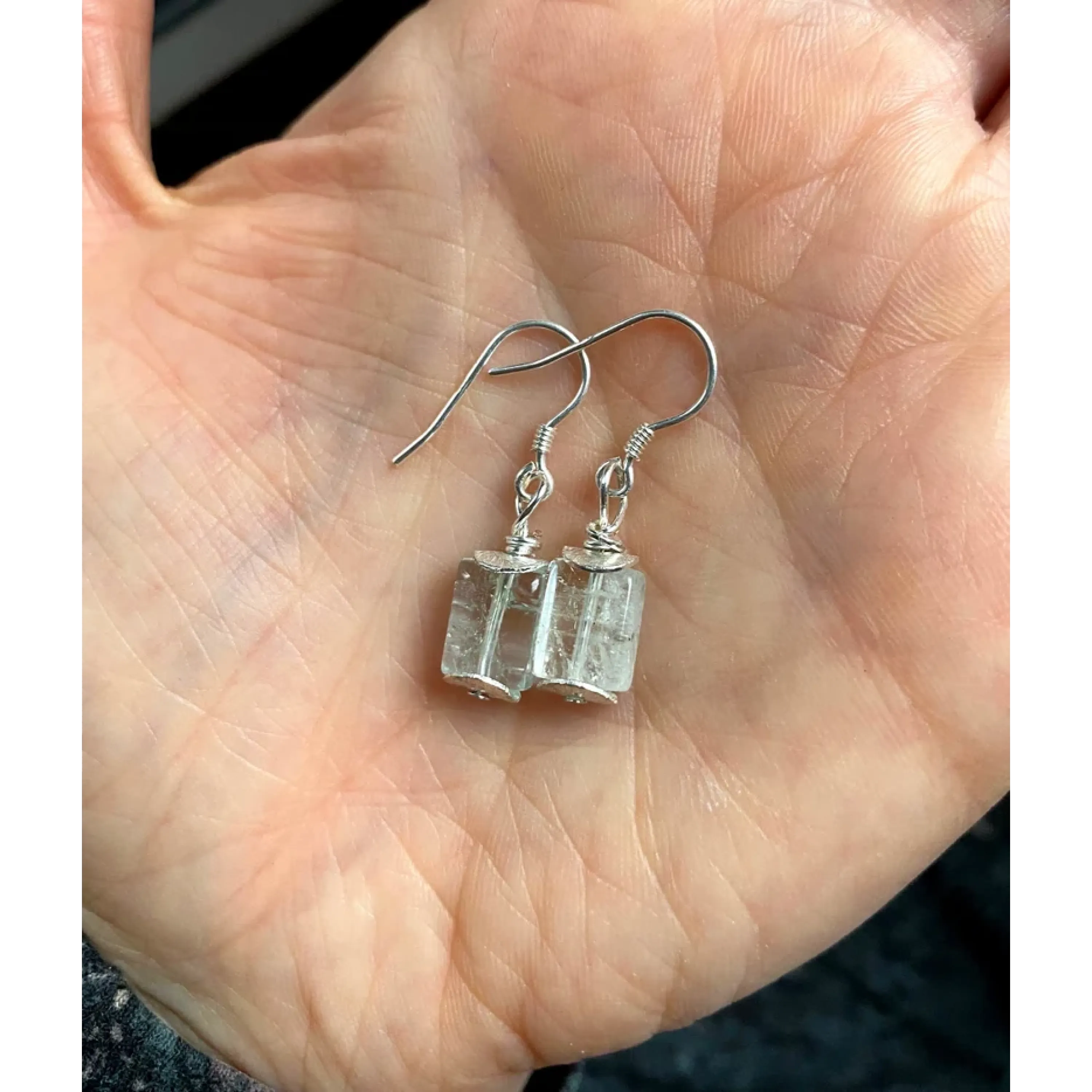 Silber Ohrringe mit weißem Topas