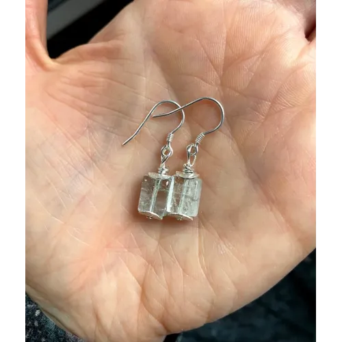 Silber Ohrringe mit weißem Topas Silber Ohrringe mit weißem Topas