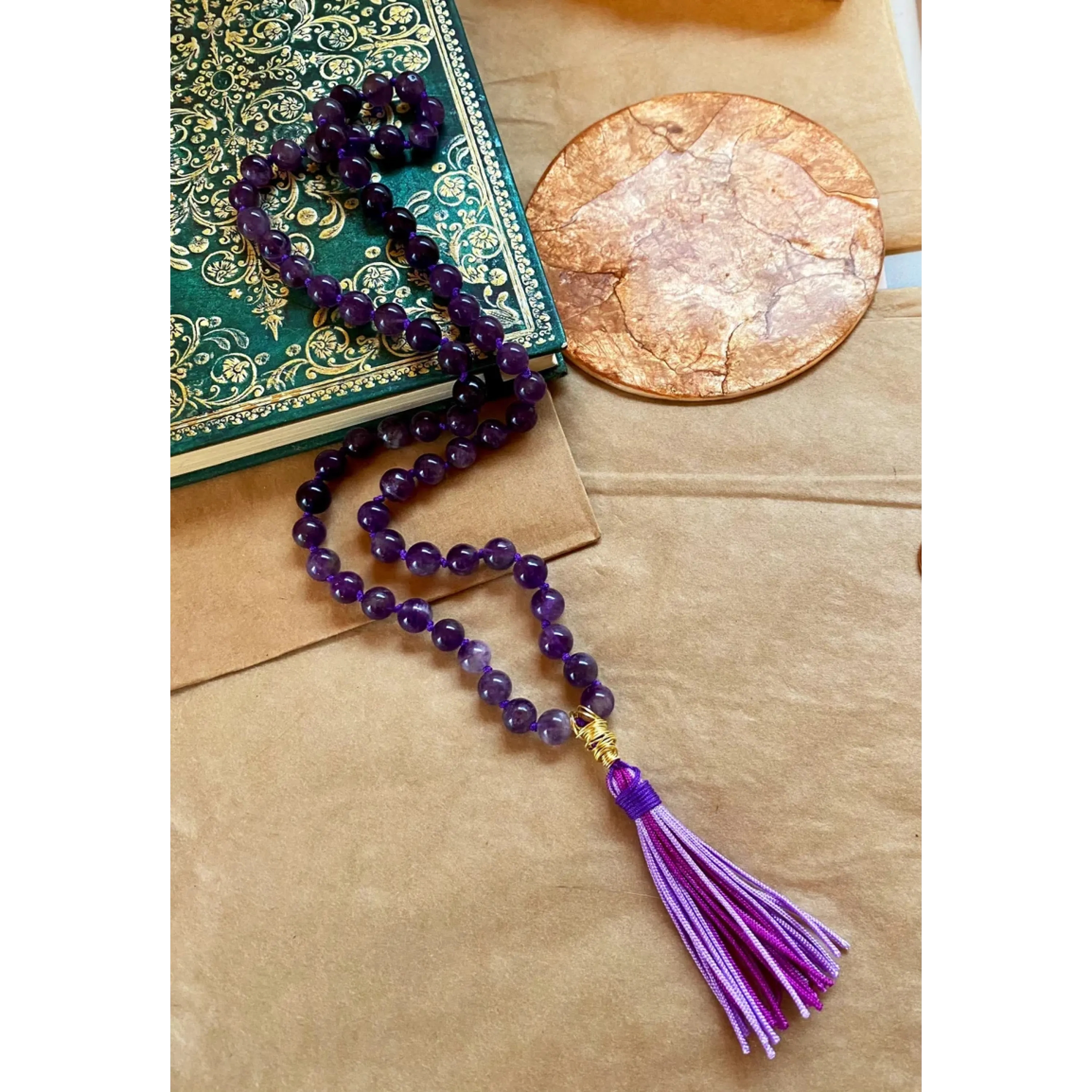 Handgeknüpfte Amethyst Kette