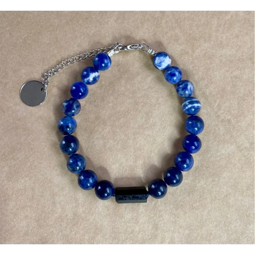 Perlen Armband mit schwarzem Turmalin