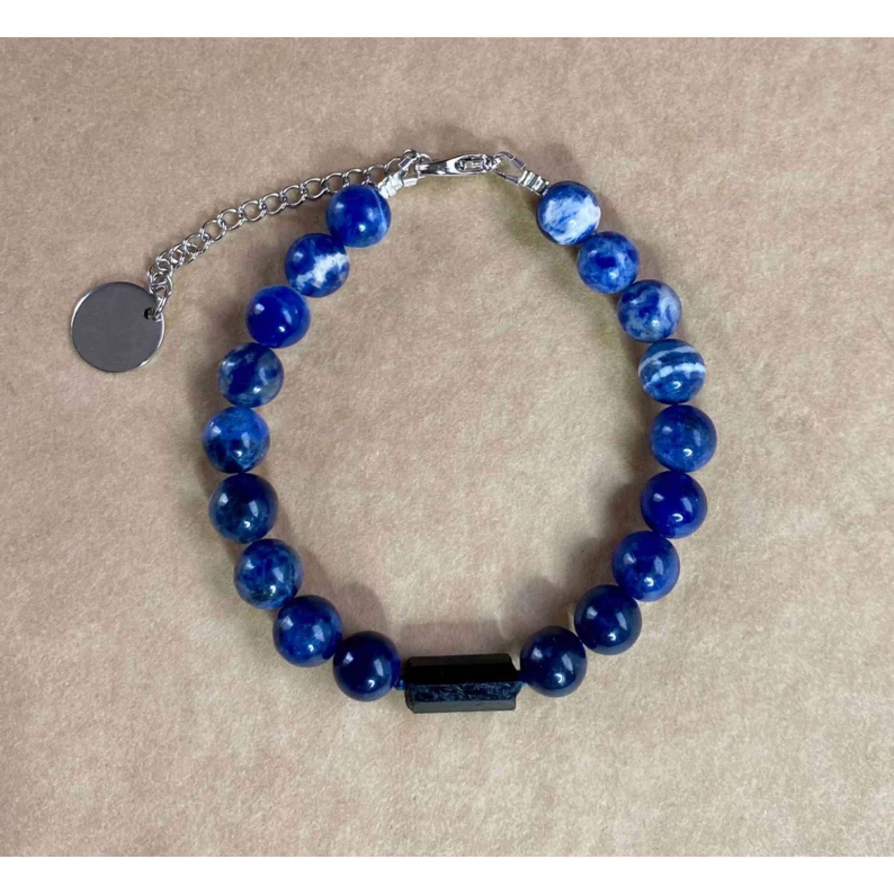 Perlen Armband mit schwarzem Turmalin