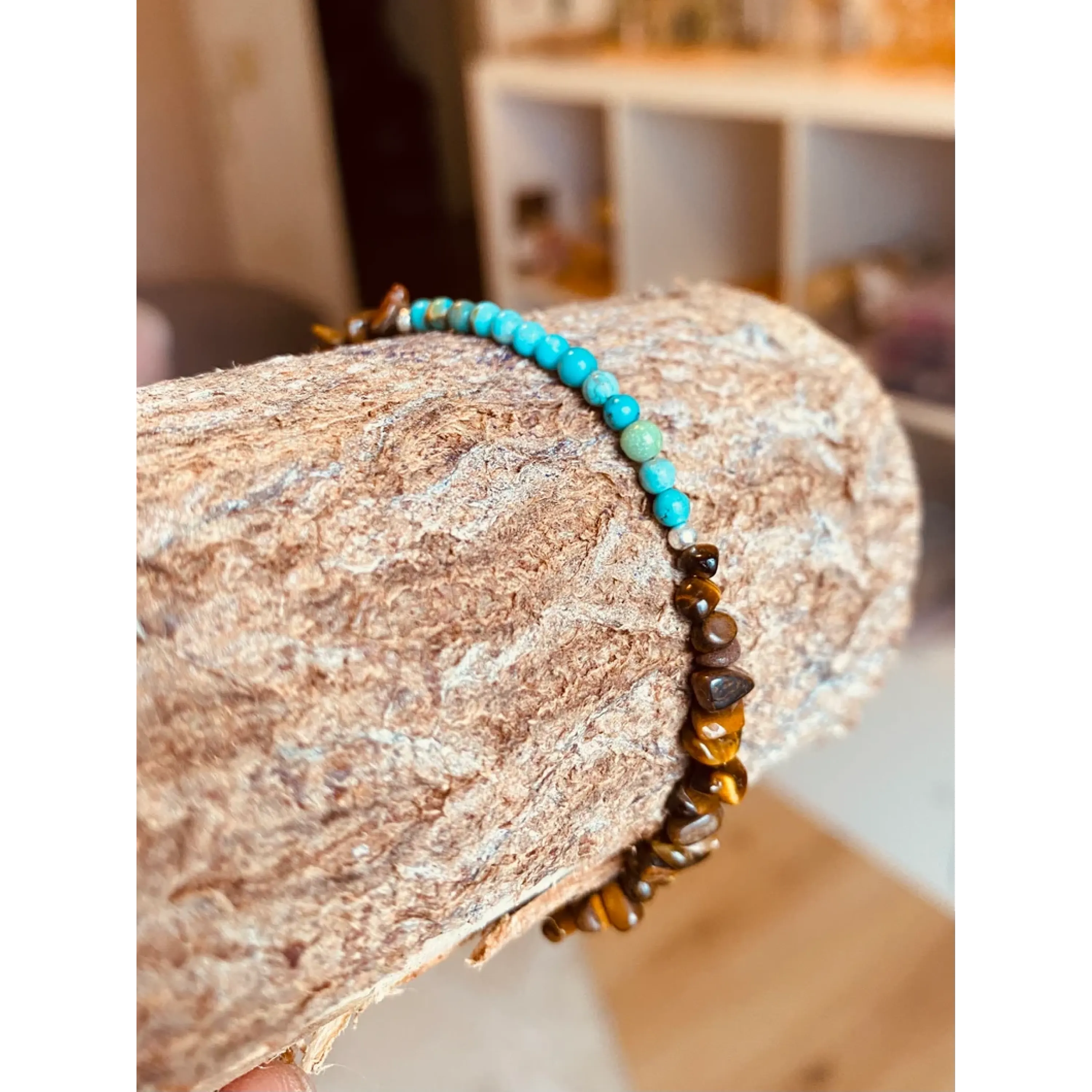 Armband mit Türkis und Tigerauge