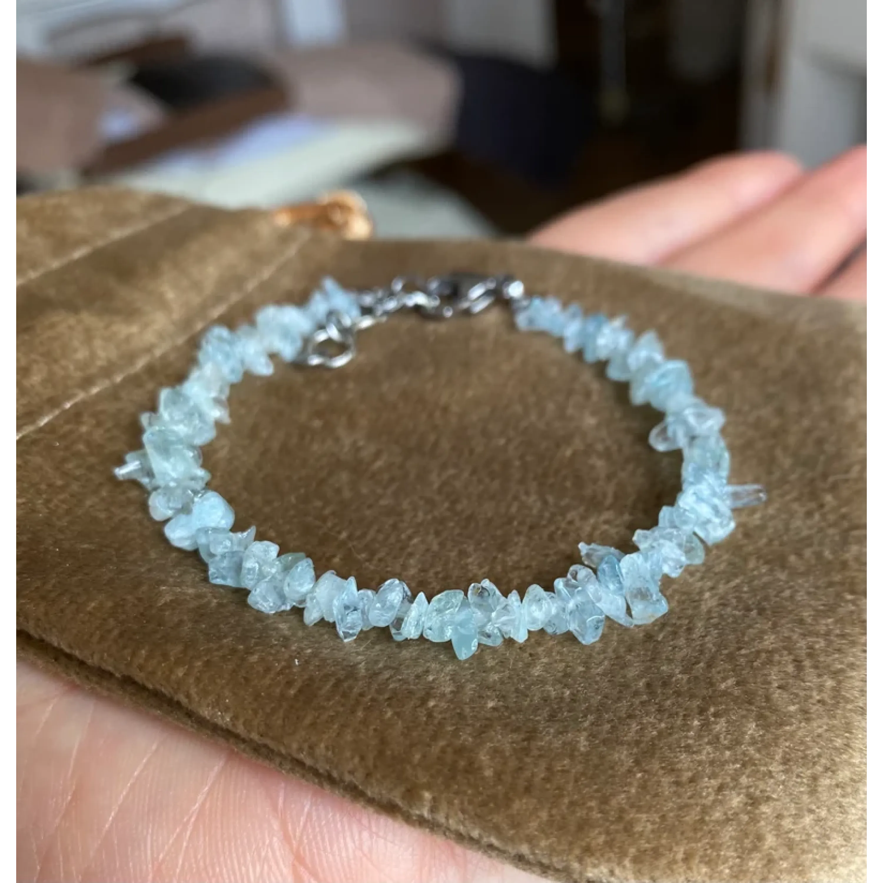 Aquamarine Chip Bracelet: Aquarius Zodiac Sign