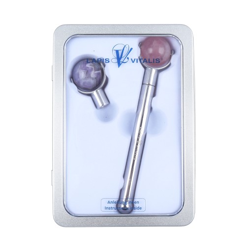 Lapis Vitalis® Chi-Massageroller-Set Amethyst / Rosenquarz Lapis Vitalis® Chi-Massageroller-Set Amethyst / Rosenquarz