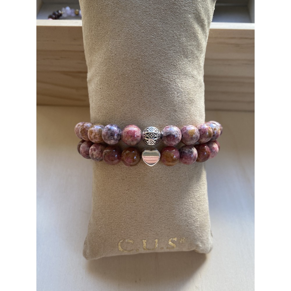 Rhodonit Armband mit Herz