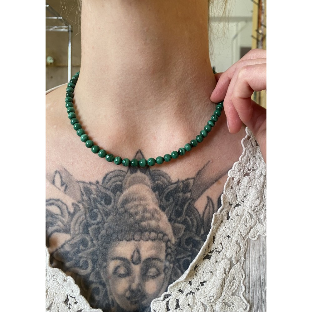 Malachite Bead Necklace