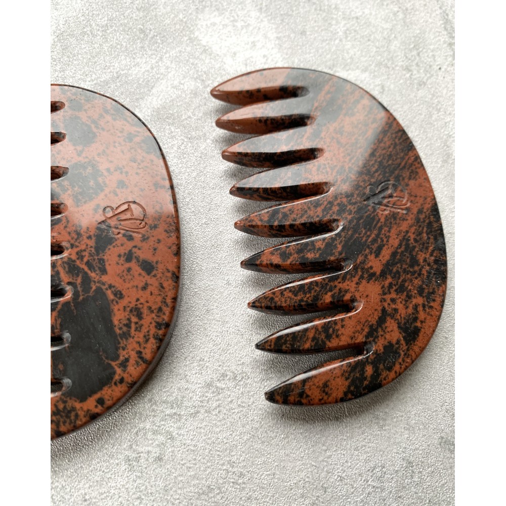 Edelstein Kamm aus Mahagoni Obsidian