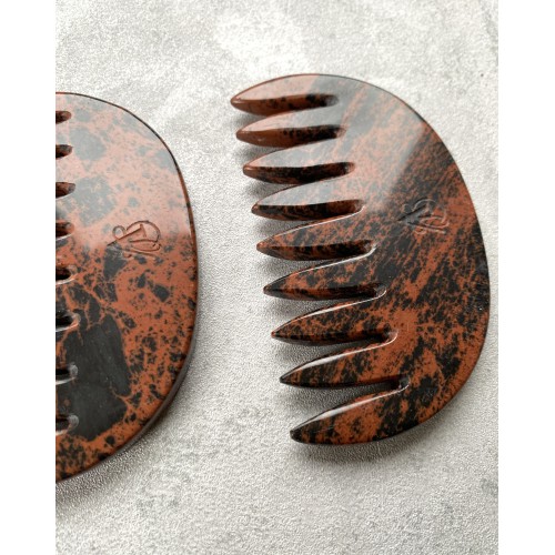 Edelstein Kamm aus Mahagoni Obsidian