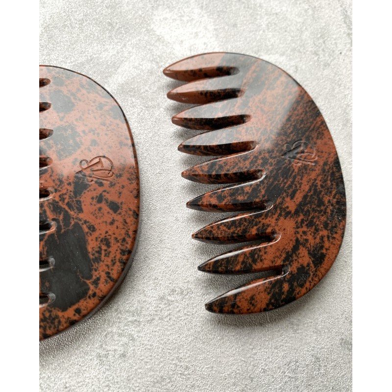 Edelstein Kamm aus Mahagoni Obsidian
