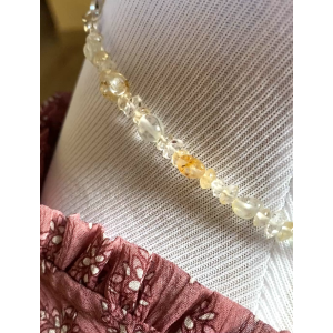 Herkimer Diamant, Topas und Citrin Halskette