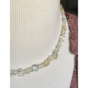 Herkimer Diamant, Topas und Citrin Halskette