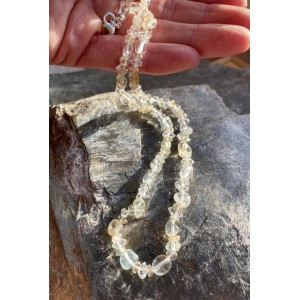 Herkimer Diamant, Topas und Citrin Halskette
