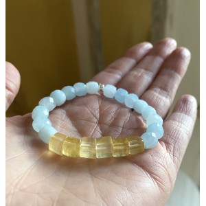 Kinder Aquamarin und Fluorit Armband