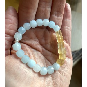 Kinder Aquamarin und Fluorit Armband