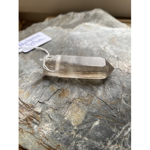 Drilled smoky quartz point