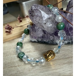 Weiß- Blauer Topaz und Opal Armband
