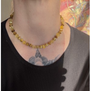Solarplexus Chakra Kette • Gelber Fluorit und Tigerauge