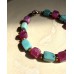 Armband in Fuchsia und Türkis