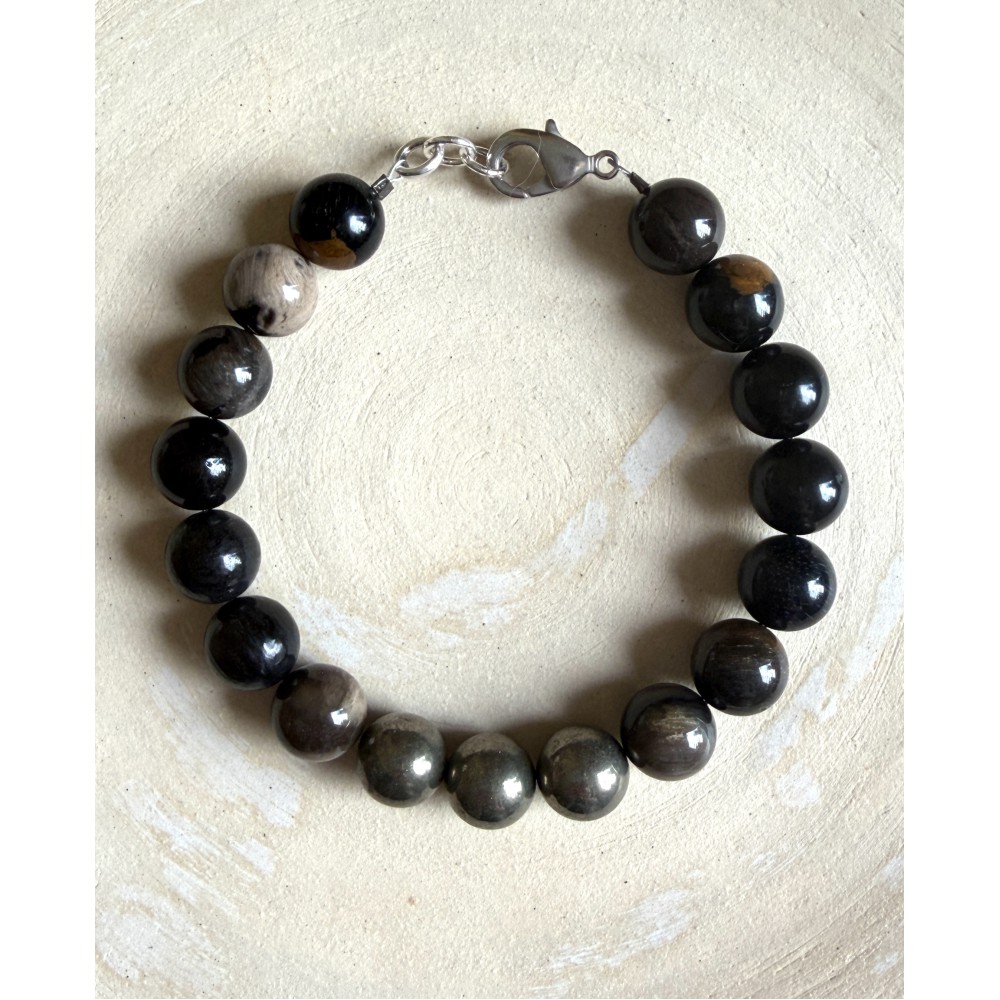 Men’s Jewellery • Versteinertes Holz und Pyrit