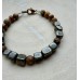 Armband aus Pyrit Würfeln und Jaspis Perlen