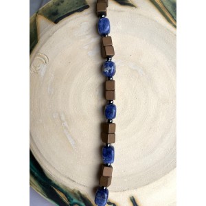 Sodalith und Hämatit Armband