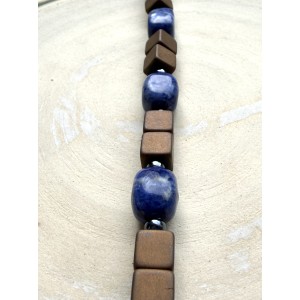 Sodalith und Hämatit Armband