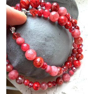 Edelsteinkette in Rot