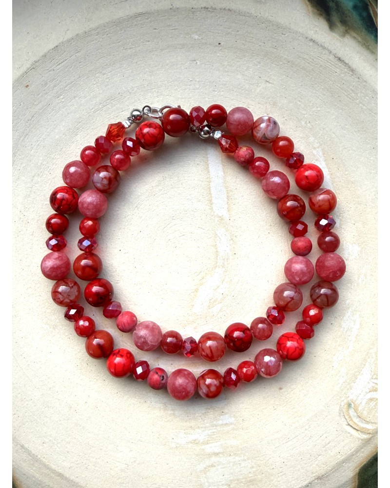 Edelsteinkette in Rot