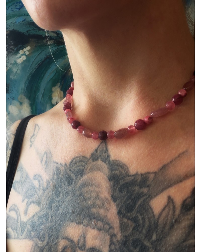 Berry Halskette mit Erdbeerquarz