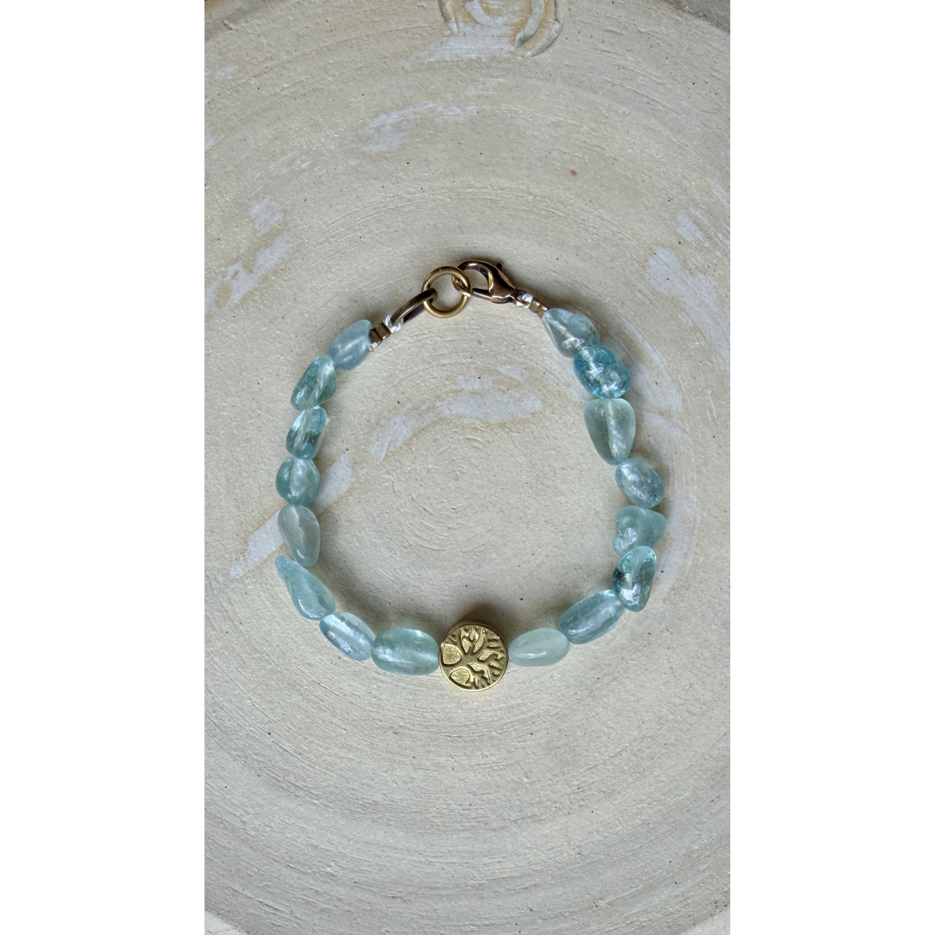 Aquamarin Nugget Armband