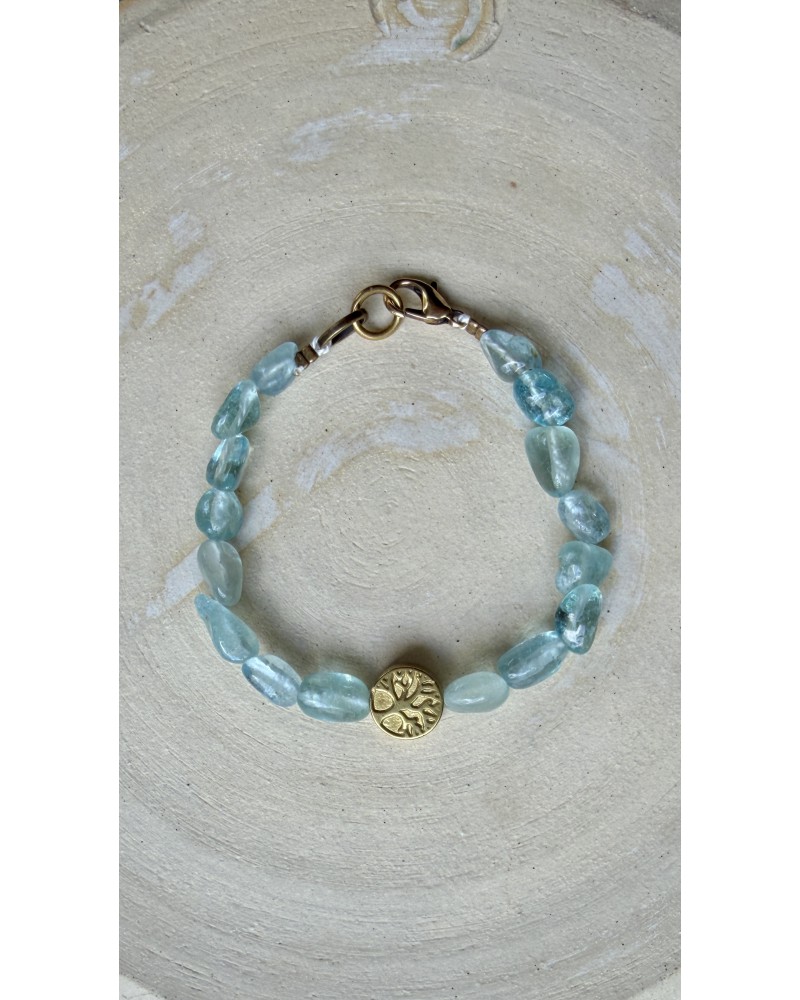 Aquamarin Nugget Armband