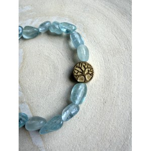 Aquamarin Nugget Armband