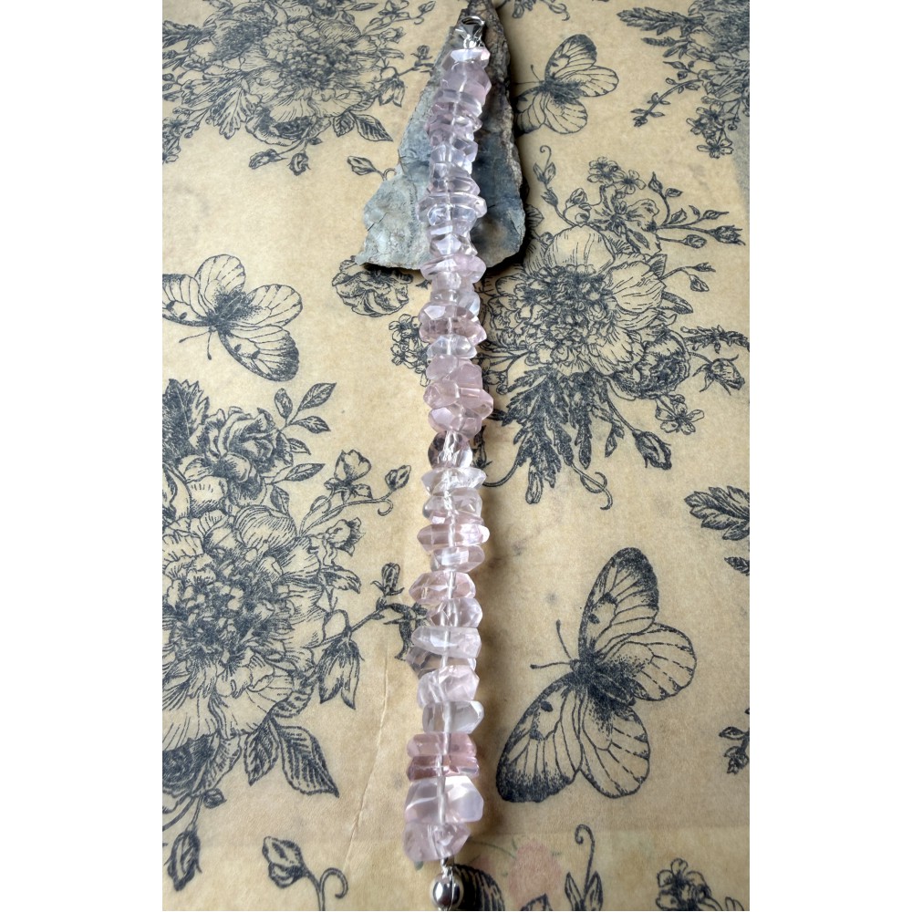 Geschliffener Rosenquarz Armband