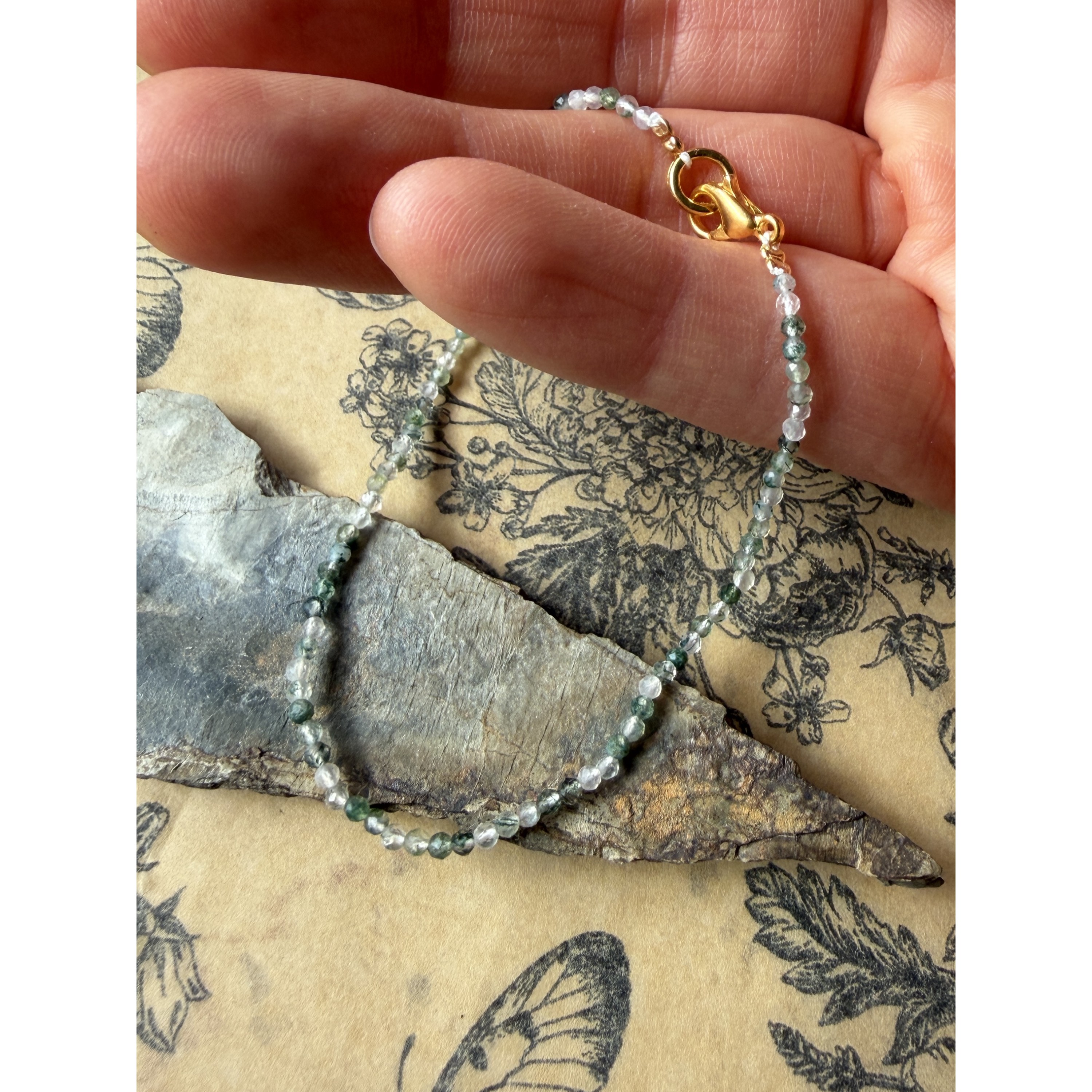 Delicate Moss Agate Bracelet