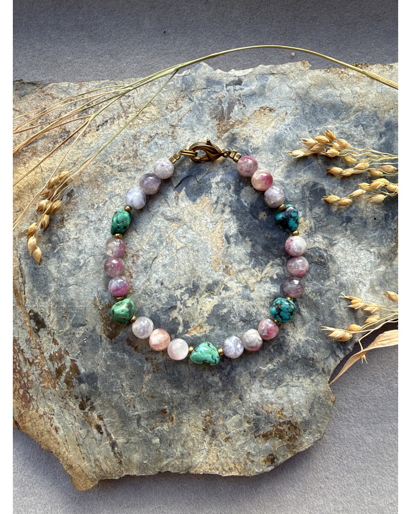 Plum Tourmaline and Turquoise