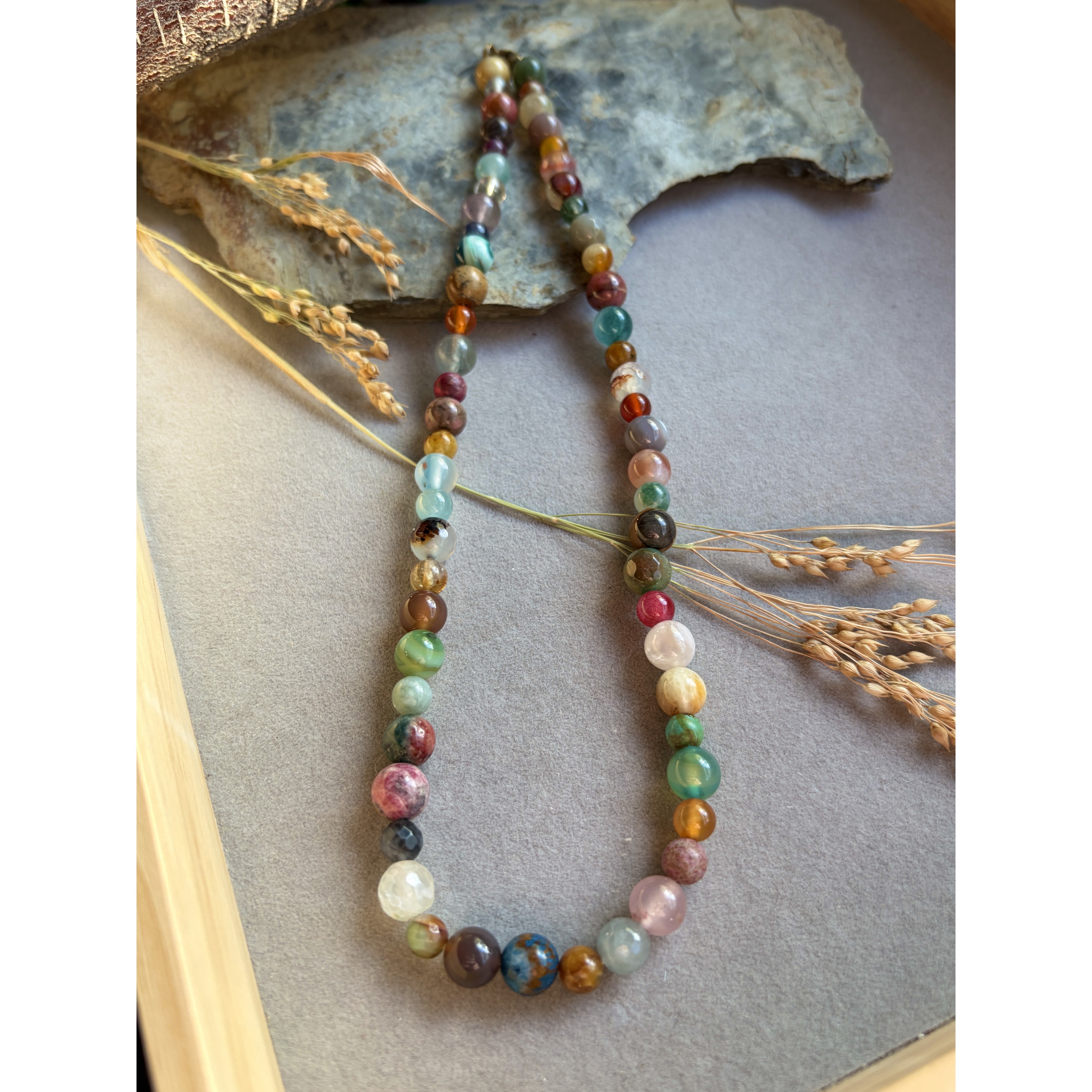 Edelstein Kette Herbstfarben